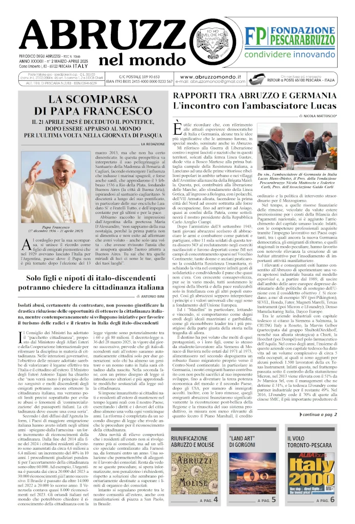 Abruzzo nel mondo n.2 marzo aprile 2025