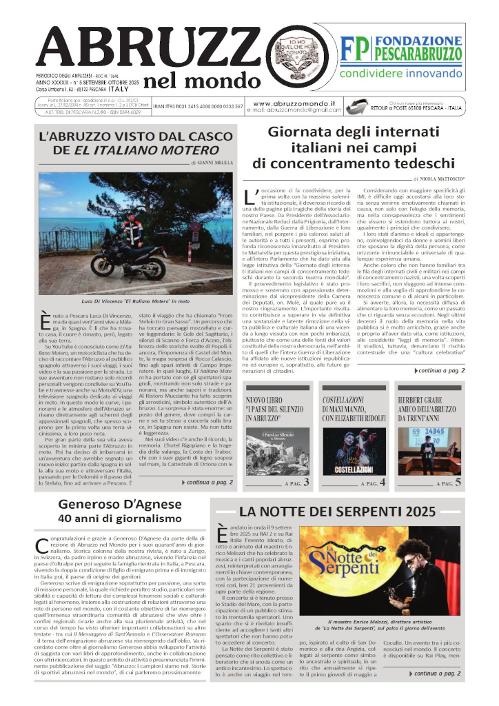 Abruzzo nel mondo n5 settembre ottobre 2025